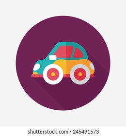 Transportation car flat icon with long shadow,eps10