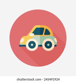 Transportation car flat icon with long shadow,eps10