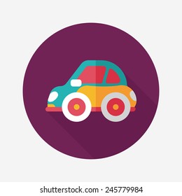 Transportation car flat icon with long shadow,eps10