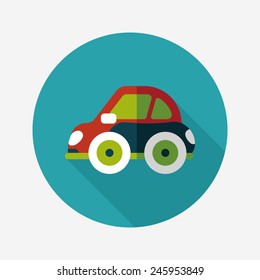 Transportation car flat icon with long shadow,eps10