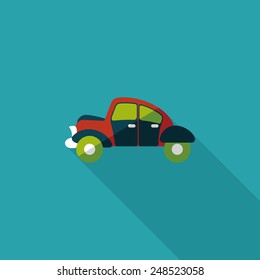 Transportation car flat icon with long shadow,eps10