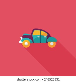 Transportation car flat icon with long shadow,eps10