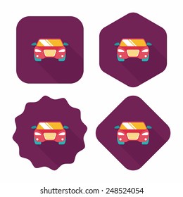 Transportation car flat icon with long shadow,eps10