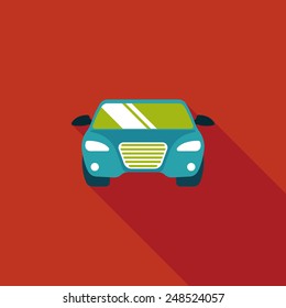 Transportation car flat icon with long shadow,eps10