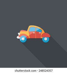Transportation car flat icon with long shadow,eps10