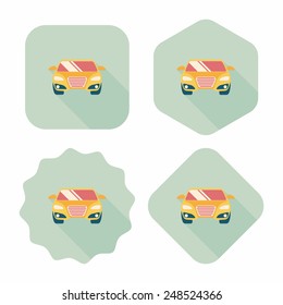 Transportation car flat icon with long shadow,eps10