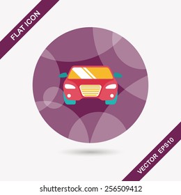 Transportation car flat icon with long shadow,eps10