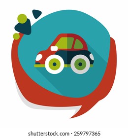 Transportation car flat icon with long shadow,eps10