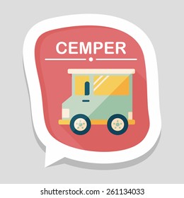 Transportation car flat icon with long shadow,eps10
