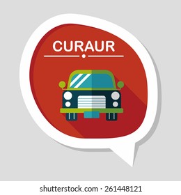 Transportation car flat icon with long shadow,eps10