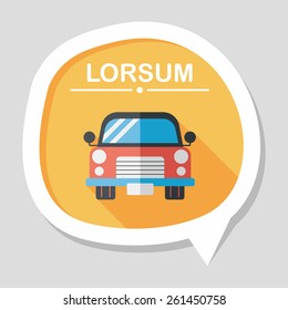Transportation car flat icon with long shadow,eps10