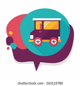 Transportation car flat icon with long shadow,eps10