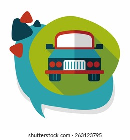 Transportation car flat icon with long shadow,eps10