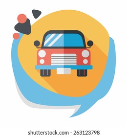 Transportation car flat icon with long shadow,eps10