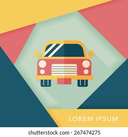 Transportation car flat icon with long shadow,eps10