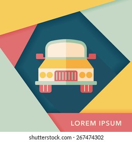Transportation car flat icon with long shadow,eps10