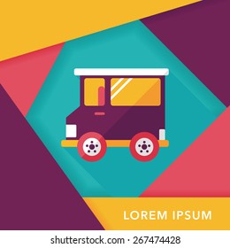 Transportation car flat icon with long shadow,eps10