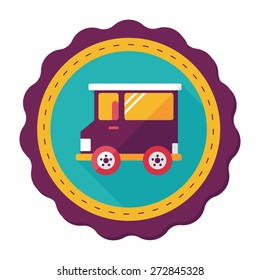 Transportation car flat icon with long shadow,eps10