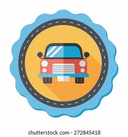 Transportation car flat icon with long shadow,eps10