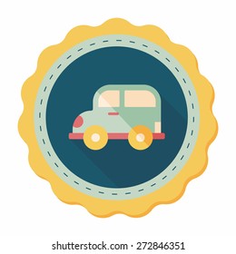 Transportation car flat icon with long shadow,eps10