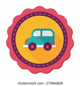 Transportation car flat icon with long shadow,eps10