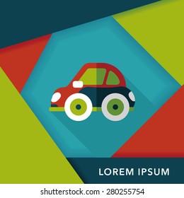 Transportation car flat icon with long shadow,eps10