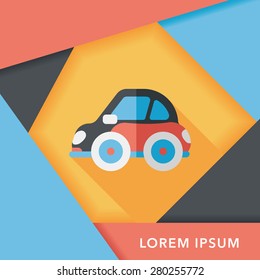 Transportation car flat icon with long shadow,eps10