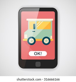 Transportation car flat icon with long shadow,eps10