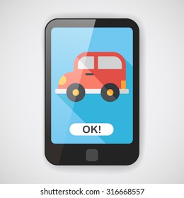 Transportation car flat icon with long shadow,eps10