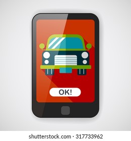 Transportation car flat icon with long shadow,eps10