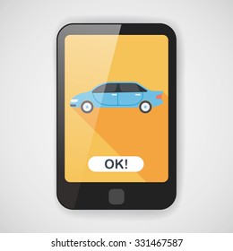 Transportation car flat icon with long shadow,eps10