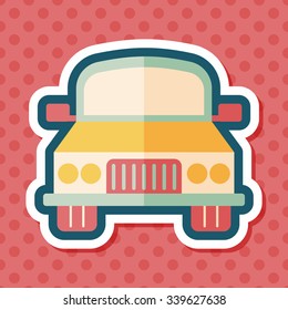 Transportation car flat icon with long shadow,eps10
