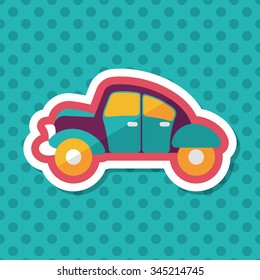 Transportation car flat icon with long shadow,eps10