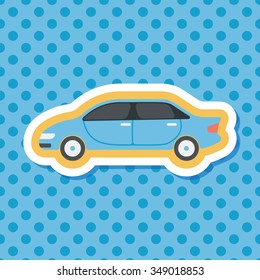 Transportation car flat icon with long shadow,eps10