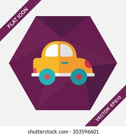 Transportation car flat icon with long shadow,eps10