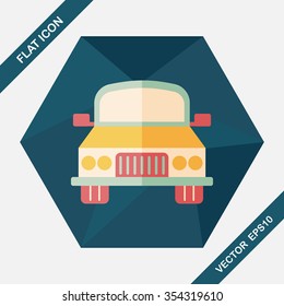 Transportation car flat icon with long shadow,eps10