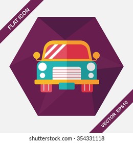 Transportation car flat icon with long shadow,eps10