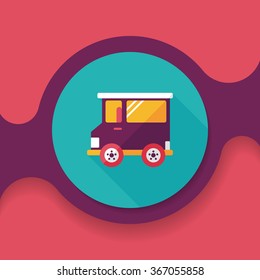 Transportation car flat icon with long shadow,eps10