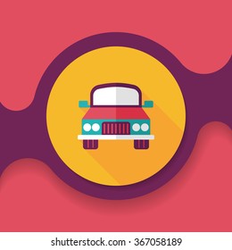 Transportation car flat icon with long shadow,eps10
