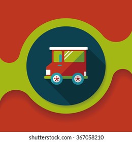 Transportation car flat icon with long shadow,eps10
