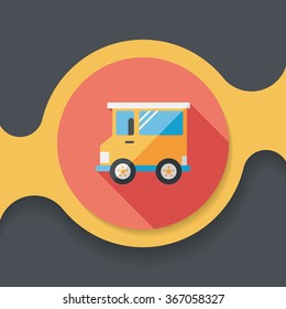 Transportation car flat icon with long shadow,eps10