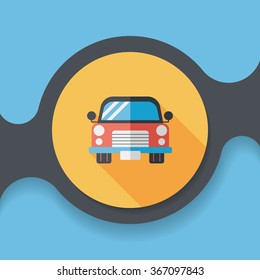Transportation car flat icon with long shadow,eps10