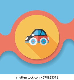 Transportation car flat icon with long shadow,eps10