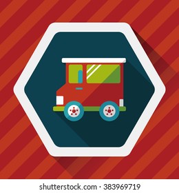 Transportation car flat icon with long shadow,eps10