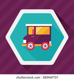 Transportation car flat icon with long shadow,eps10