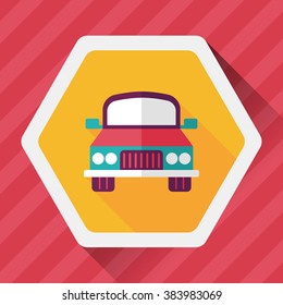 Transportation car flat icon with long shadow,eps10