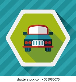 Transportation car flat icon with long shadow,eps10