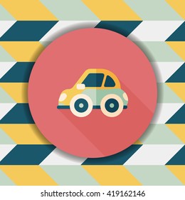 Transportation car flat icon with long shadow,eps10