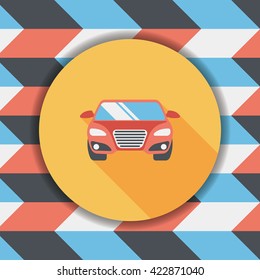 Transportation car flat icon with long shadow,eps10