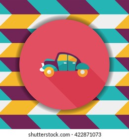 Transportation car flat icon with long shadow,eps10